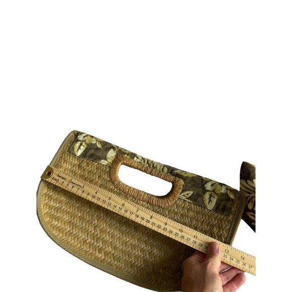 Vintage Americana Floral Woven Straw Clutch With Matching Coin Purse - Picture 8 of 8